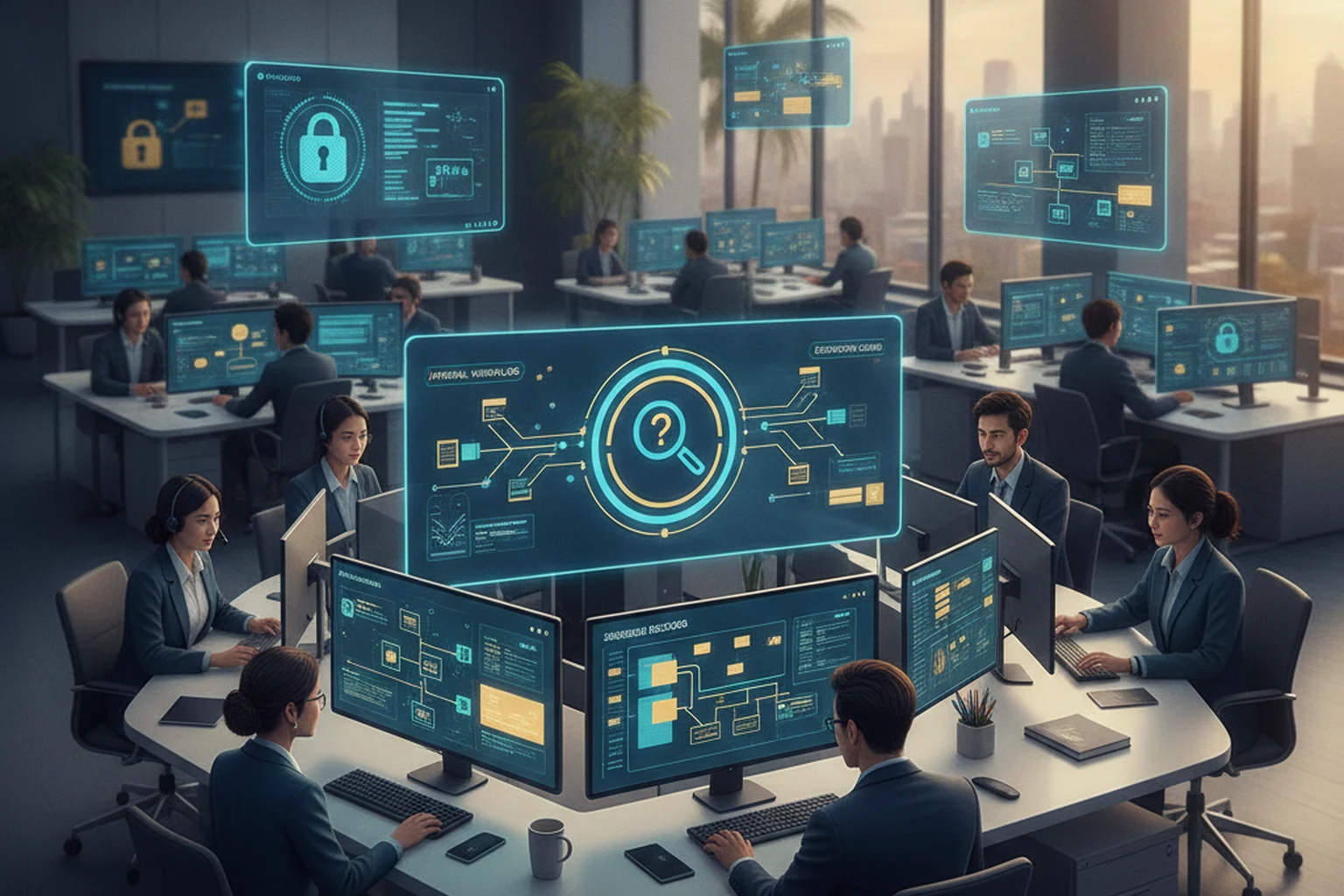 Offshore Call Center Operations: Exception Queue Triage editorial illustration