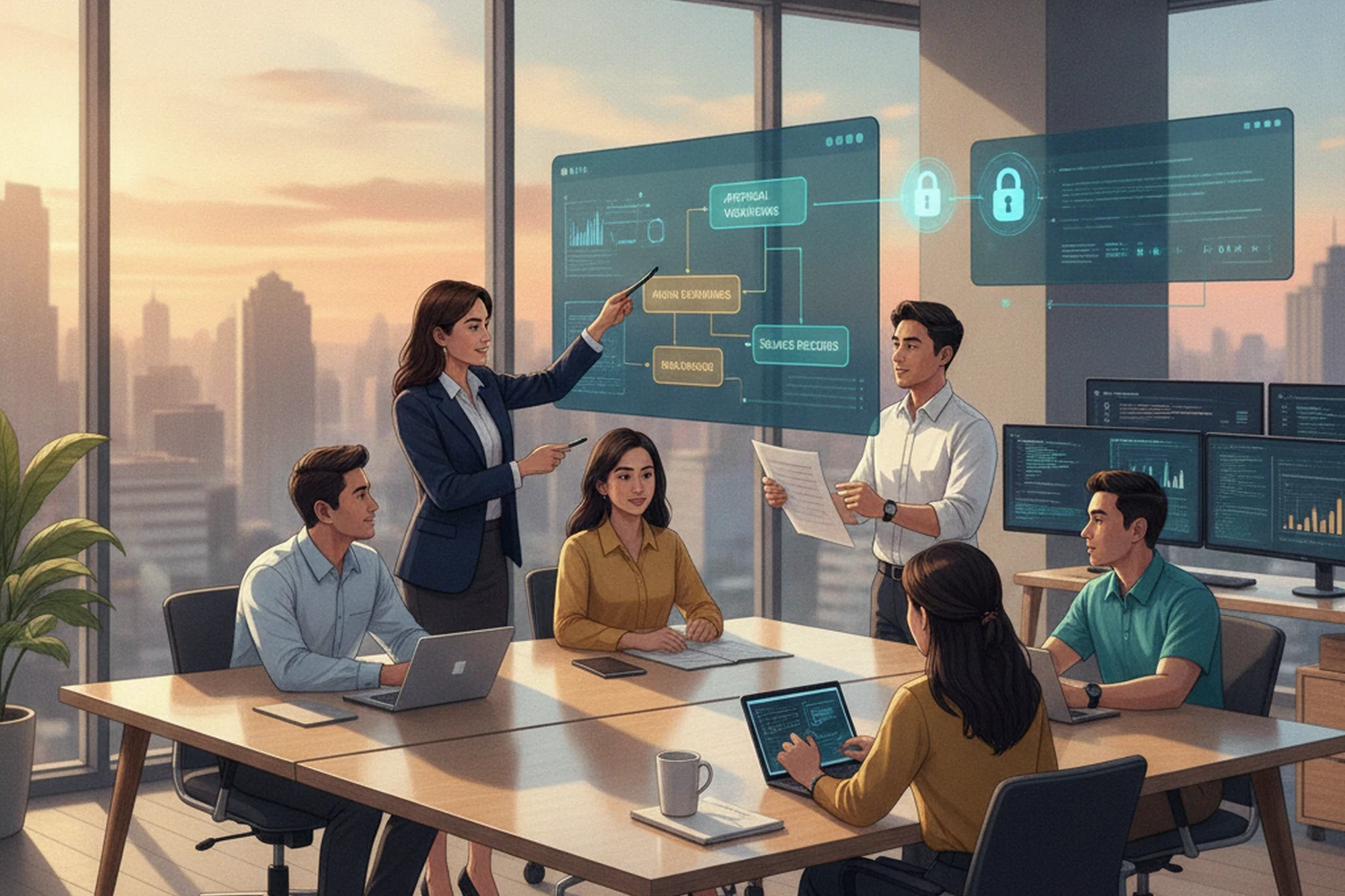 Offshore Call Center Operations: Quality Review Cadence editorial illustration